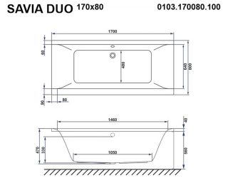 Гидромассажная ванна Whitecross Savia Duo 0103.170080.100.ULTRA.CR 170x80см Ultra хром